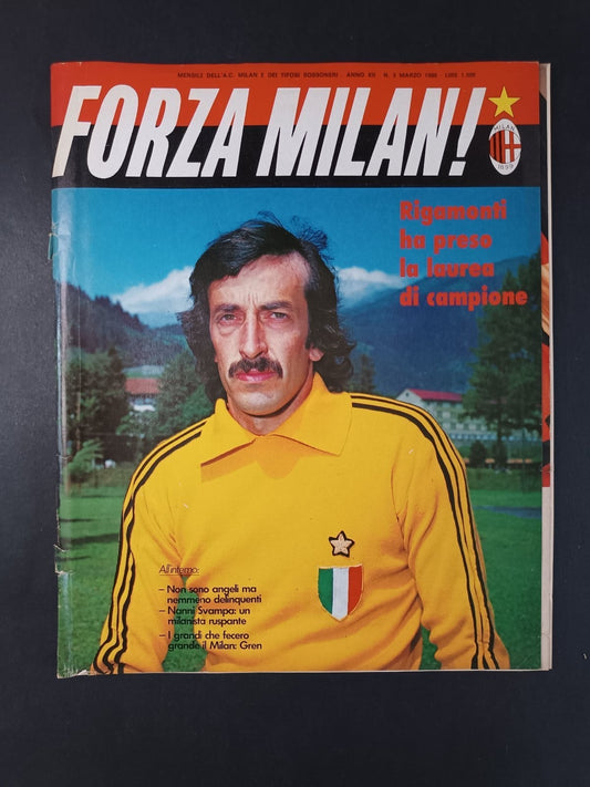 rivista FORZA MILAN - Milan Clubs - anno 1980 n 3 Rigamonti