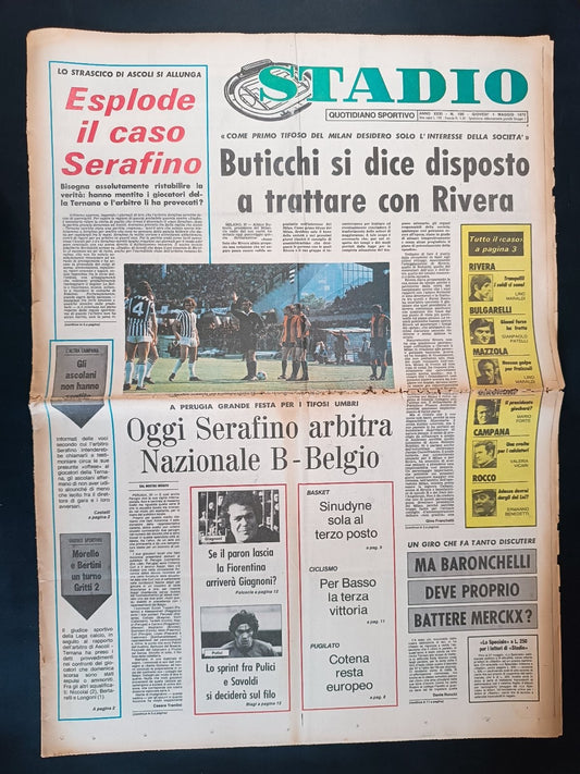 Quotidiano Sportivo STADIO numero 100 anno 1975 - Serafino