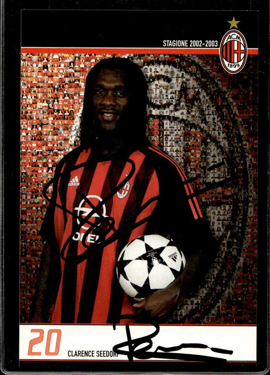 cartolina postcard Calcio Milan con Autografo 2002/03  - Seedorf