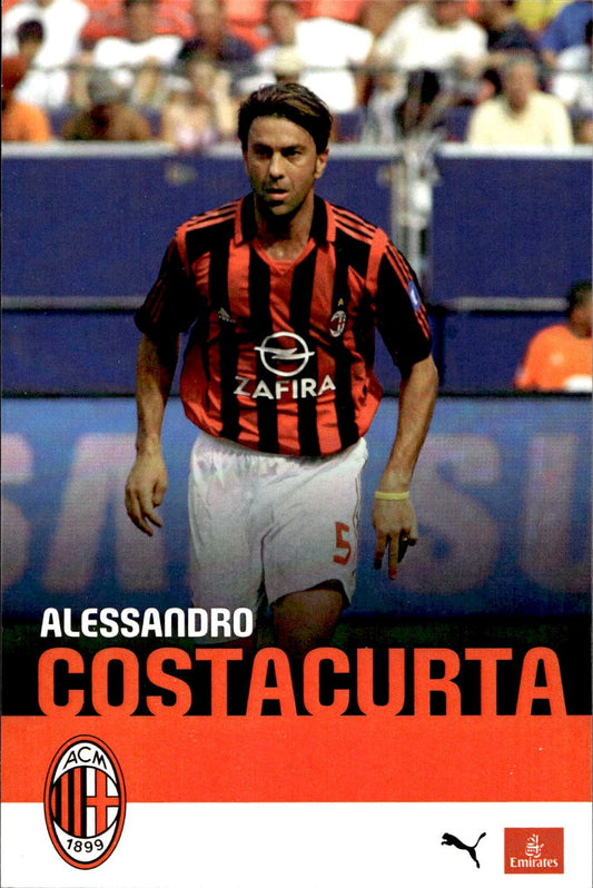 cartolina postcard Calcio  Milan sponsor PUMA EMIRATES Alessandro Costacurta