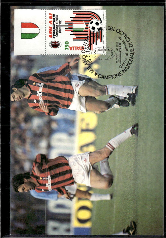 cartolina postcard calcio Milan Milan Campione d'Italia 1992 #855
