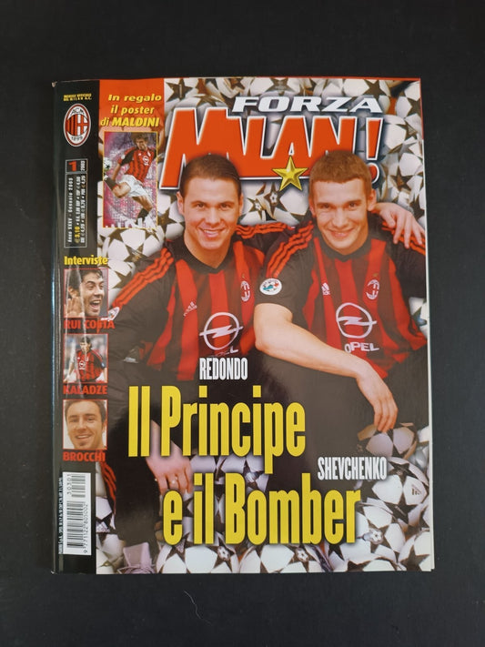 rivista FORZA MILAN - anno 2003 - n 1 Redondo e Shevchenko (con poster)