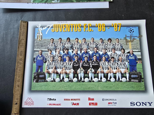 Autografo autograph originale Cartolina Ufficiale Juventus FERRARA e PADOVANO