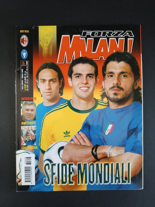rivista FORZA MILAN - anno 2006 - n 6 Gattuso (con poster)