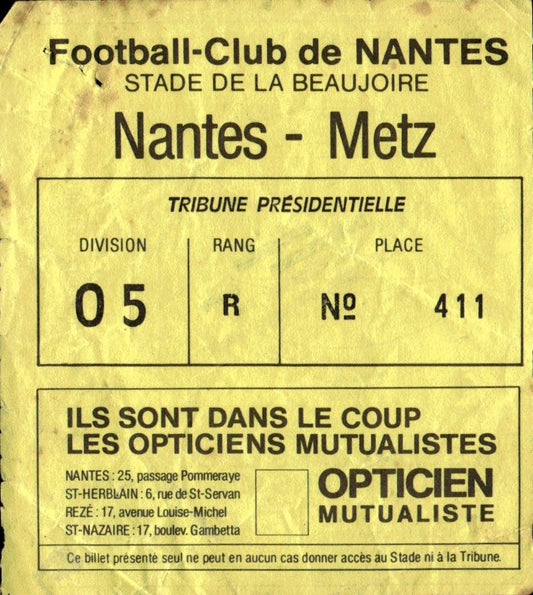 biglietto stadio NANTES - METZ