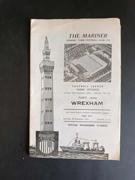 programma calcio The Mariner Town vs Wrexham 1976