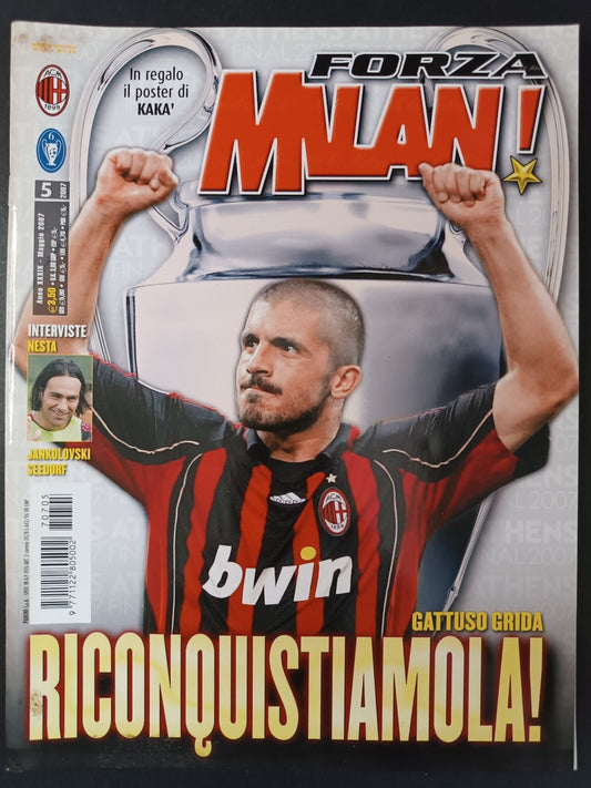 rivista FORZA MILAN - anno 2007 n 5 - Gattuso (con poster)
