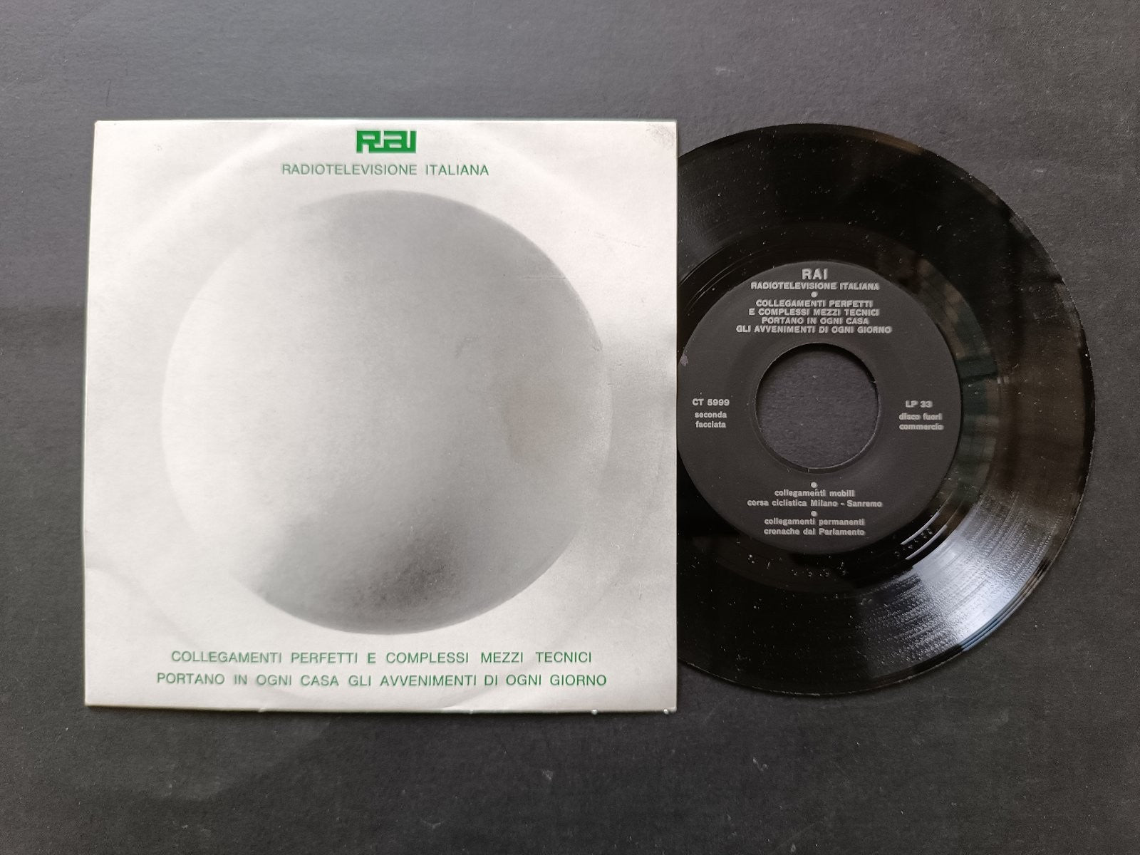 Vinile 45 giri COLLEGAMENTI PERFETTI E COMPLESSI MEZZI TECNICI RAI