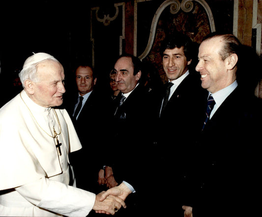 fotografia originale Inter Papa Wojty?a con dirigenti