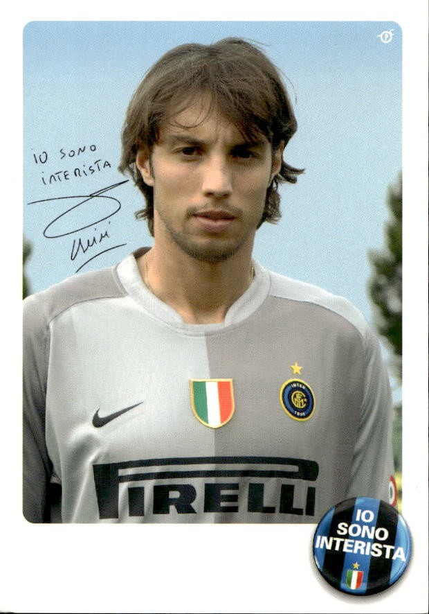 Cartolina calciatore Inter Fabi�n Carini con autografo stampato