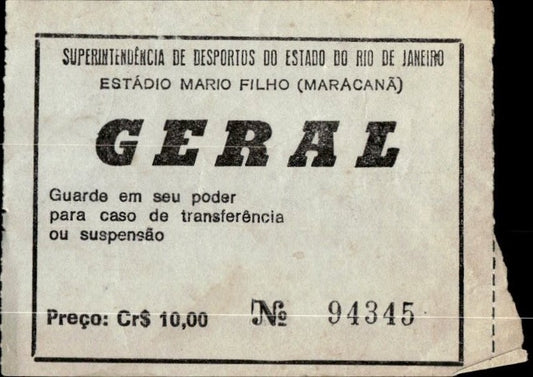 biglietto stadio ESTADIO MARIO FILHO (MARACANA) GENERAL