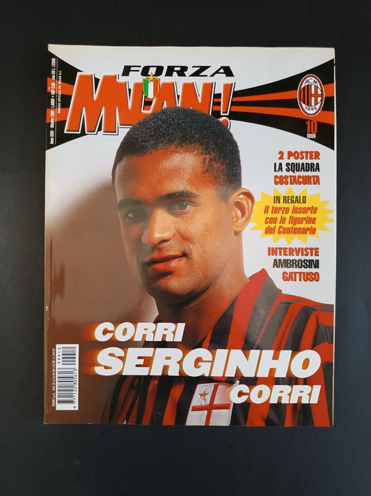 rivista FORZA MILAN - anno 1999 n 10 - Serginho (con poster e figurine)