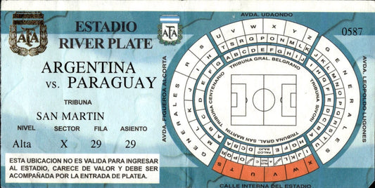 biglietto stadio ARGENTINA VS PARAGUAY ESTADIO RIVER PLATE