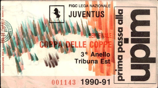 Biglietto stadio Juventus Semifinale Coppa delle coppe 1990-91