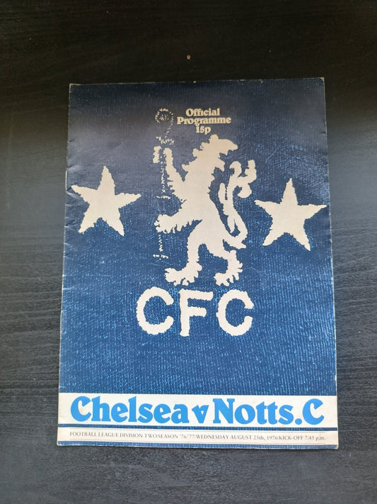 programma calcio Chelsea V Notts. C 25th 1976