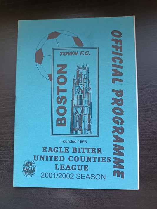 programma calcio Boston Town 2001/2002