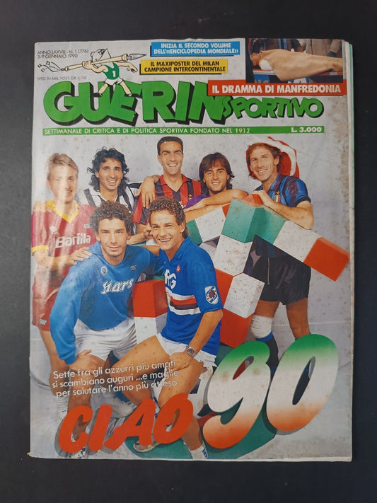 Rivista GUERIN SPORTIVO numero 1 anno 1990 Vialli, Bergomi (senza poster)