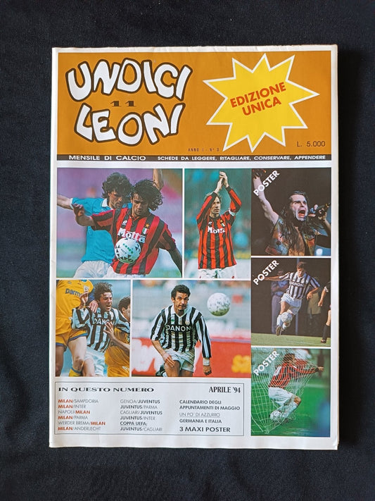 rivista Undici Leoni anno 1994 numero 3 con poster