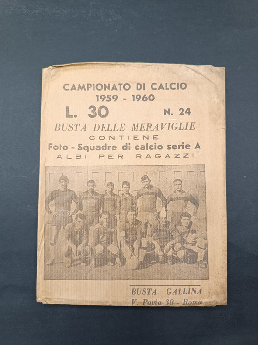 Bustina figurine aperta Gallina Campionato di calcio 1959-60 vuota
