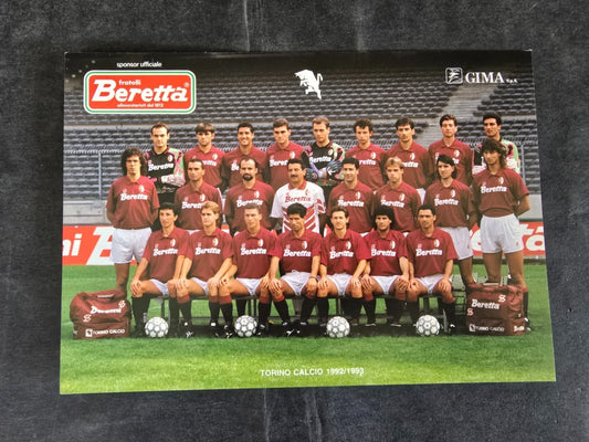 Cartolina Autografi stampati Torino Calcio 1992/93 ufficiale  Lotto Beretta