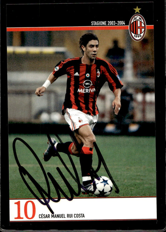cartolina postcard Calcio Milan con Autografo 2003/04  - Rui Costa