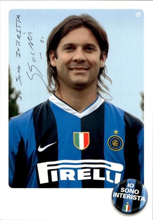 Cartolina calciatore Inter Santiago Solari con autografo stampato