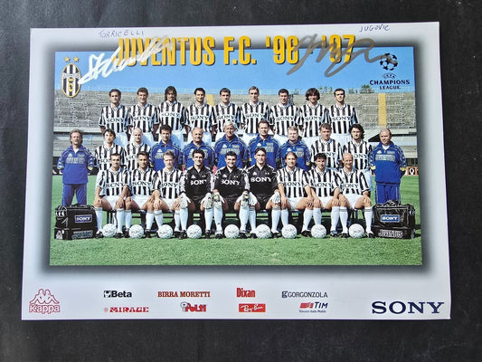 Autografo autograph originale Cartolina Ufficiale Juventus TORRICELLI E JUGOVIC