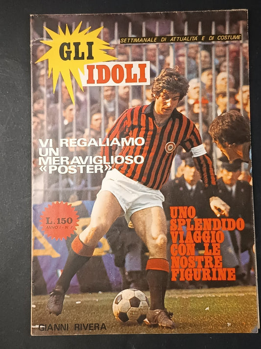 Poster GIANNI RIVERA Gli IDOLI n 2 - (50x70 cm) con figurina