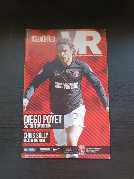 programma calcio Charlton Athetlic V Bolton Wanderers 18th
