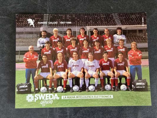Cartolina Autografi stampati Torino Calcio 1987/88 ufficiale  adidas sweda