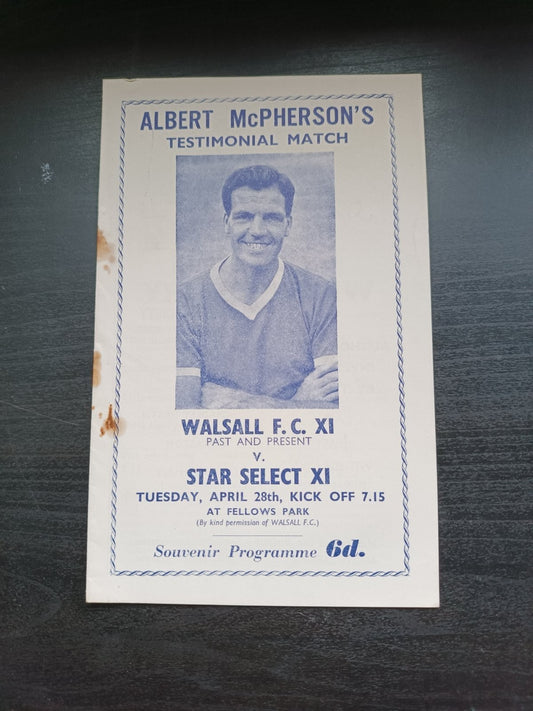 programma calcio Wallsall XI V Star  Select XI