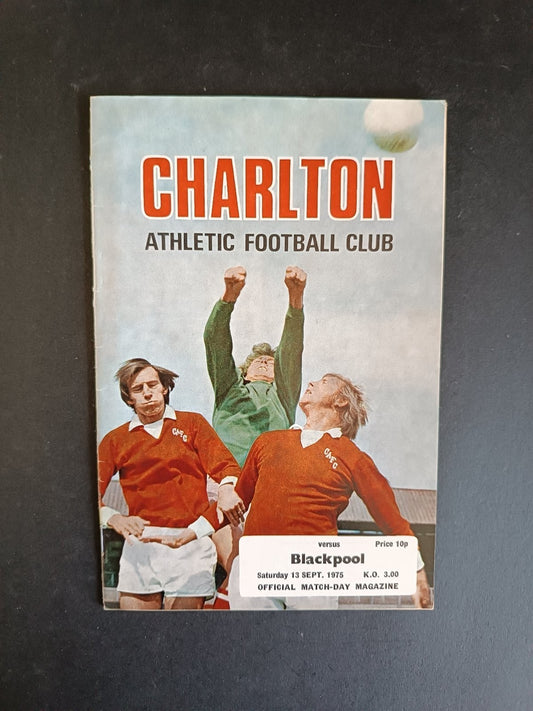 programma calcio Charlton Athletic vs Blackpool 1975