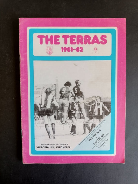 programma calcio The Terras vs Dartford 1981
