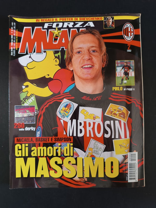 rivista FORZA MILAN - anno 2002 - n 2 Ambrosini (con poster)