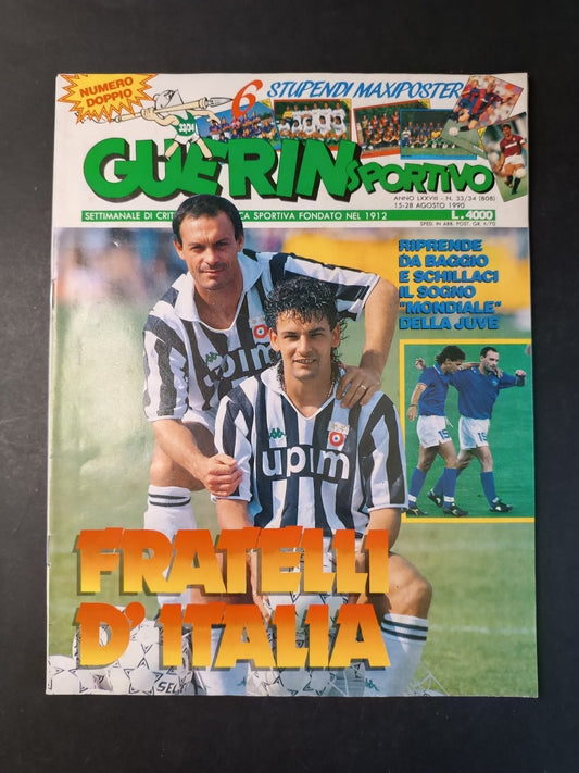 Rivista GUERIN SPORTIVO numero 33/34 anno 1990 Baggio/Schillaci (senza poster)