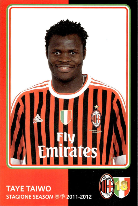 cartolina postcard Calcio Milan 2011-12 - Taiwo