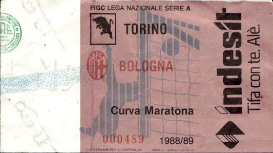 Biglietto stadio Torino-Bologna Lega Nazionale Serie A 1988-89