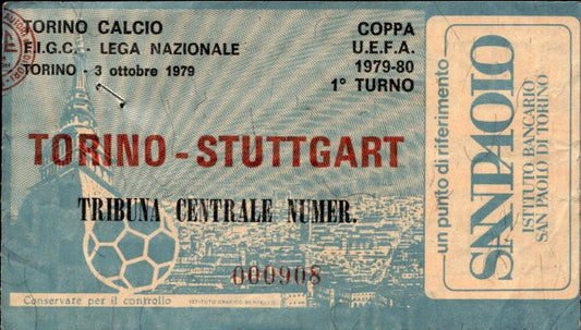 Biglietto stadio Torino-Stuttgart 1979-80 Coppa Uefa n 000908