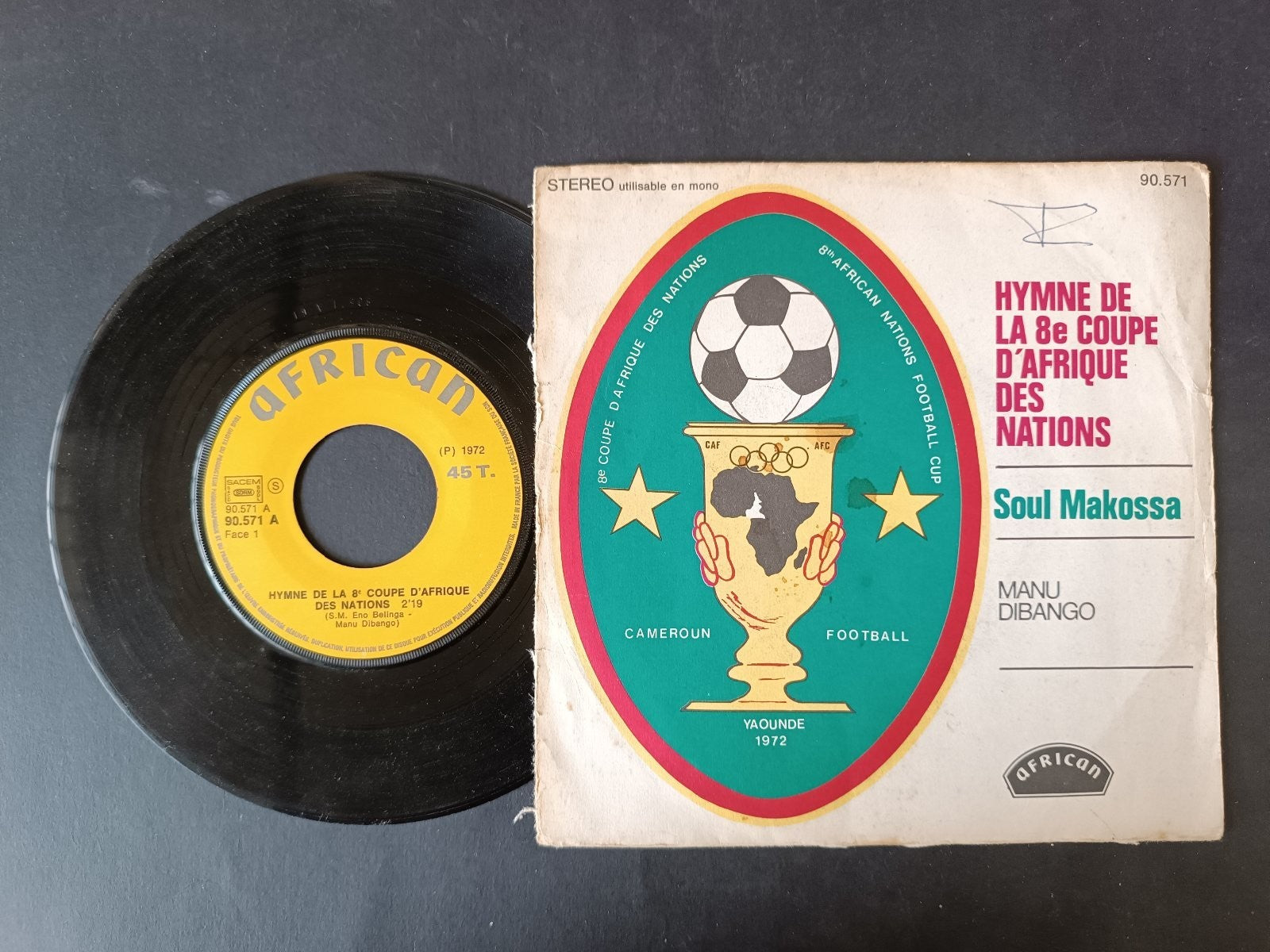 Vinile 45 giri HYMNE DE LA 8E COUPE D'AFRIQUE DES NATIONS SOUL MAKOSSA