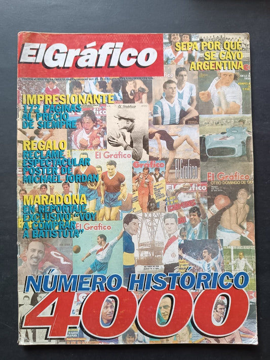 Rivista EL GRAFICO numero 4000  anno 1996 - Batistuta Maradona (senza poster)