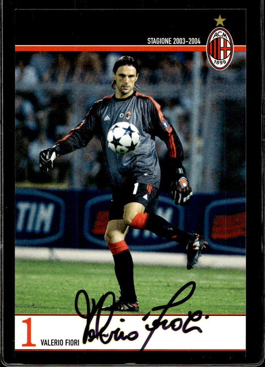 cartolina postcard Calcio Milan con Autografo 2003/04  - Fiori