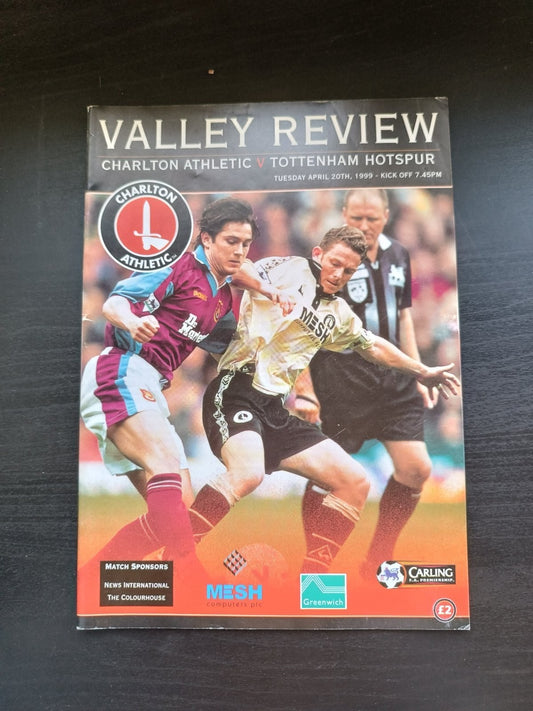 programma calcio Charlton Athetlic V Tottenham Hotspur 20th 2009