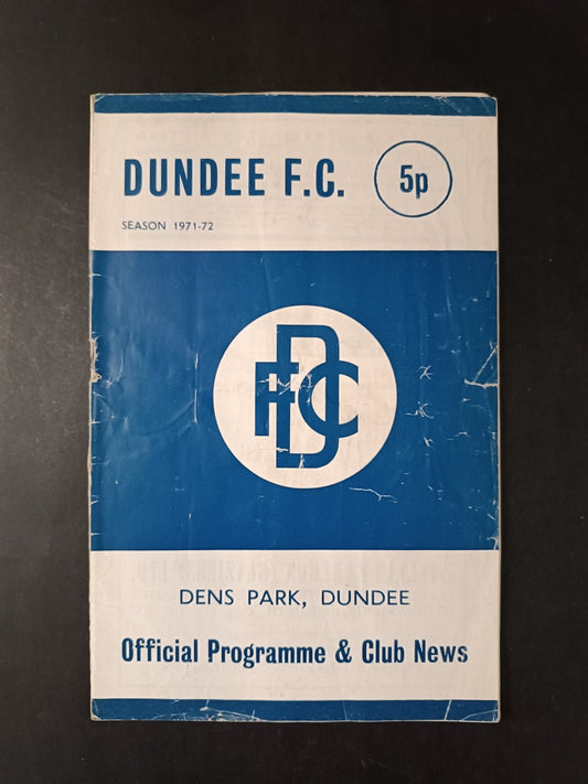 programma ufficiale COPPA UEFA DUNDEE MILAN 8 dicembre 1971
