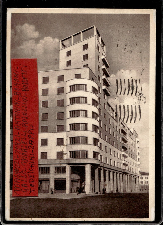 cartolina postcard Bologna Via Roma - autografi Milan
