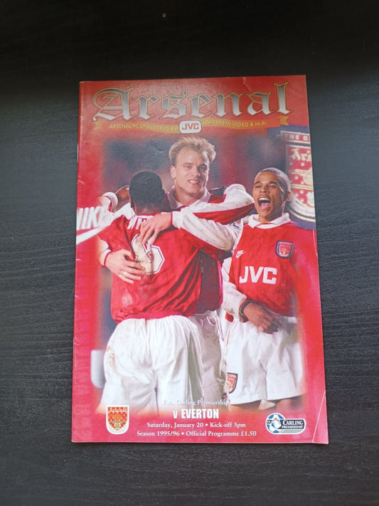 programma calcio Arsenal V Everton 20th 1995