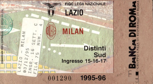 biglietto stadio LAZIO MILAN 1995/96