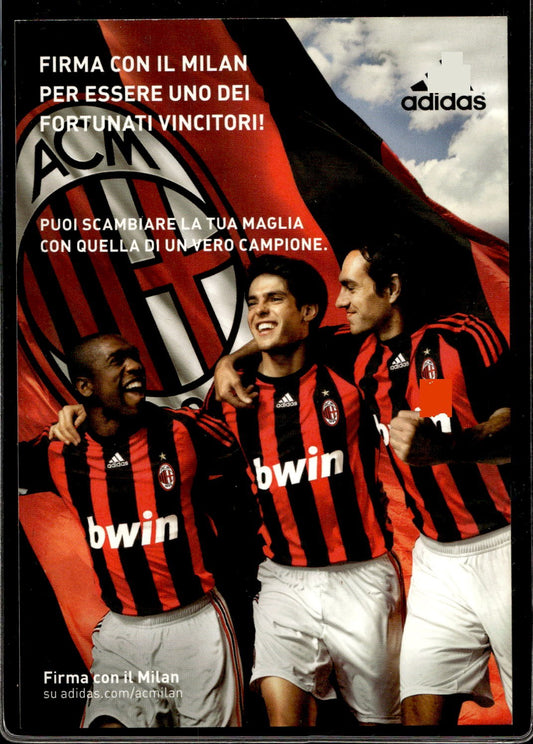 cartolina postcard Calcio Milan Promocard Adidas Scambio Maglia Kak� Nesta