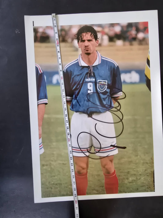Autografo autograph originale su foto Predrag Mijatovi? Jugoslavia