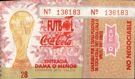 biglietto stadio AL FUTBOL CON COCA COLA N 136183