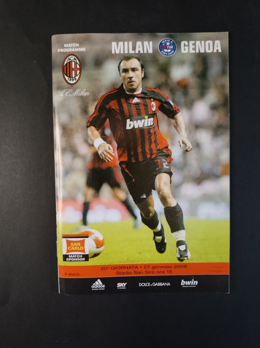 Programma originale  27/01/2007 Milan Genoa campionato serie A